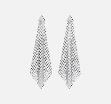 RABANNE "Flow earrings mesh" SILVER Donna 
