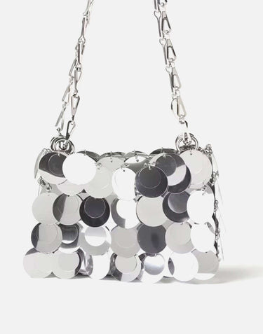 RABANNE Borsa "Nano" SILVER Donna 