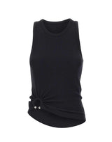 RABANNE "Asymmetrical tank top" BLACK Donna 