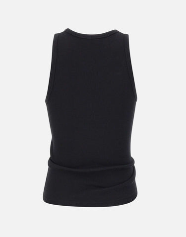 RABANNE "Asymmetrical tank top" BLACK Donna 