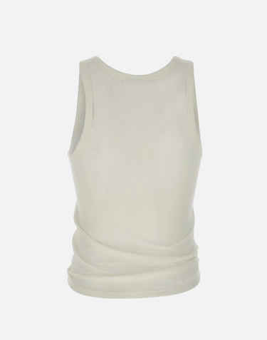 RABANNE "Asymmetrical tank top" WHITE Donna 