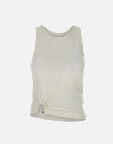 RABANNE "Asymmetrical tank top" WHITE Donna 