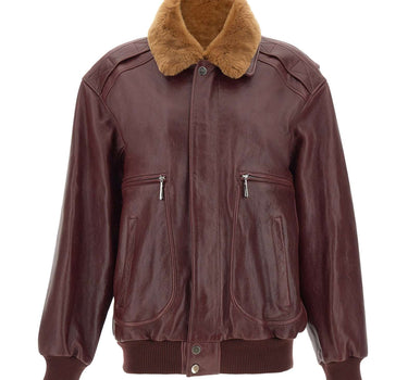 RABANNE Giacca bomber in pelle RED Donna 