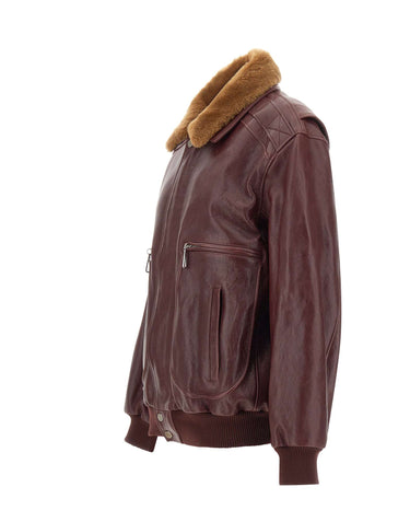 RABANNE Giacca bomber in pelle RED Donna 
