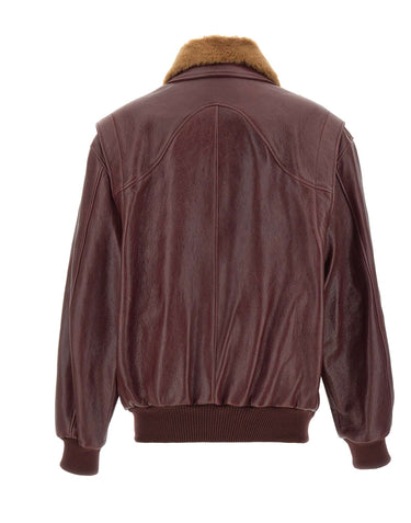 RABANNE Giacca bomber in pelle RED Donna 