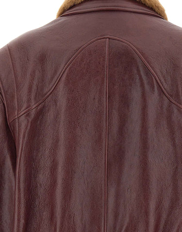 RABANNE Giacca bomber in pelle RED Donna 