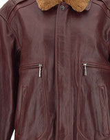 RABANNE Giacca bomber in pelle RED Donna 