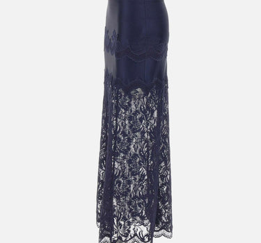 Gonna midi in pizzo e jersey 26AJJU021PA0170 P481 RABANNE 