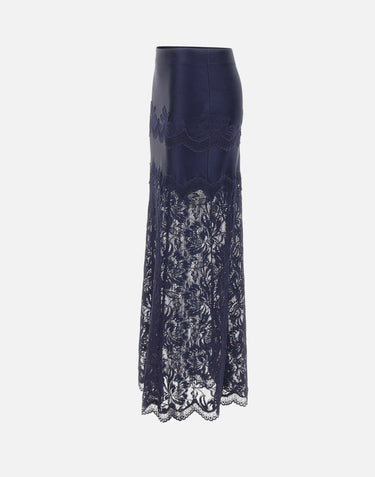 Gonna midi in pizzo e jersey 26AJJU021PA0170 P481 RABANNE 