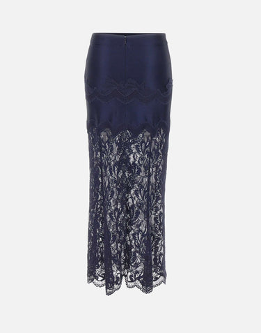 Gonna midi in pizzo e jersey 26AJJU021PA0170 P481 RABANNE 