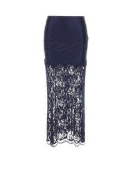 Gonna midi in pizzo e jersey 26AJJU021PA0170 P481 RABANNE 