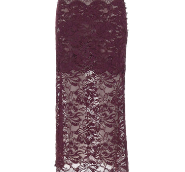 RABANNE Gonna midi in pizzo PURPLE Donna 