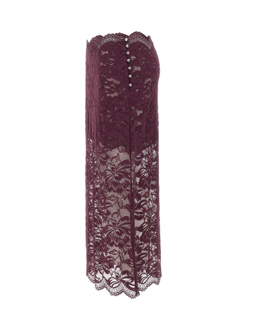 RABANNE Gonna midi in pizzo PURPLE Donna 