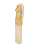 RABANNE Abito lungo in jersey e pizzo YELLOW Donna 