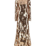 RABANNE Abito lungo con paillettes GOLD Donna 