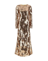 RABANNE Abito lungo con paillettes GOLD Donna 