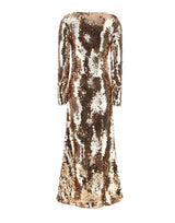 RABANNE Abito lungo con paillettes GOLD Donna 