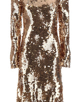 RABANNE Abito lungo con paillettes GOLD Donna 