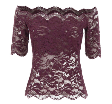 Top in pizzo a maniche corte 26AJTO697PA0170 P534 RABANNE 