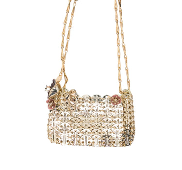 RABANNE Borsa a spalla con ciondoli a fiore GOLD Donna 