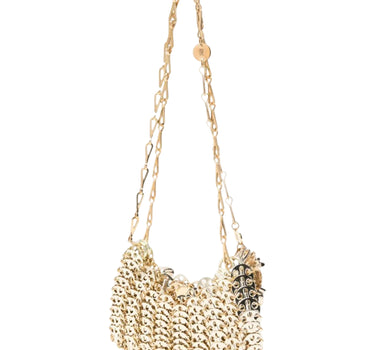 RABANNE Borsa a spalla con ciondoli a fiore GOLD Donna 