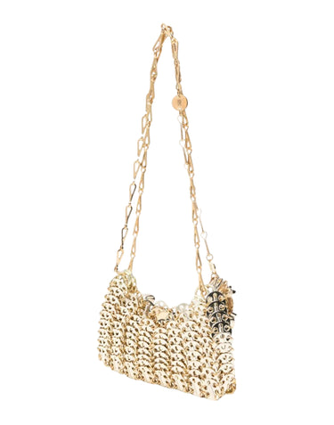 RABANNE Borsa a spalla con ciondoli a fiore GOLD Donna 