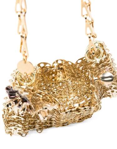 RABANNE Borsa a spalla con ciondoli a fiore GOLD Donna 