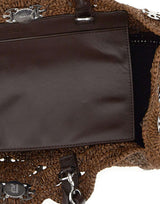 RABANNE Borsa a mano in rafia con dischi metallici BROWN Donna 