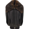 RABANNE Giacca in pelle con collo in montone BROWN Donna 
