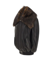 RABANNE Giacca in pelle con collo in montone BROWN Donna 
