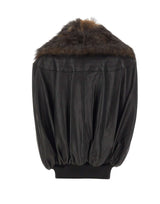 RABANNE Giacca in pelle con collo in montone BROWN Donna 