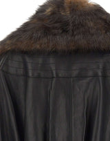 RABANNE Giacca in pelle con collo in montone BROWN Donna 