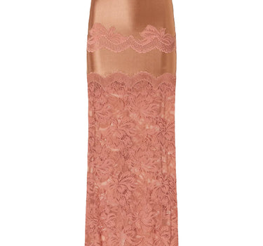 RABANNE Gonna midi in pizzo e jersey Pink Donna 