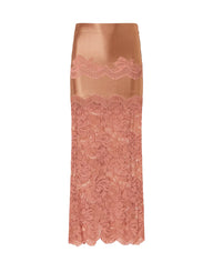 RABANNE Gonna midi in pizzo e jersey Pink Donna 