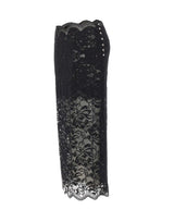 RABANNE Gonna midi in pizzo con occhielli BLACK Donna 