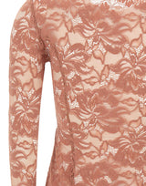 RABANNE Top in pizzo a maniche lunghe Pink Donna 