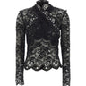 RABANNE Top in pizzo con occhielli BLACK Donna 