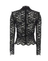 RABANNE Top in pizzo con occhielli BLACK Donna 