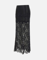 RABANNE Gonna midi in pizzo BLACK Donna 