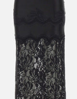 RABANNE Gonna midi in pizzo BLACK Donna 