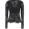 RABANNE Top in pizzo a maniche lunghe cut-out BLACK Donna 
