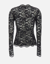RABANNE Top in pizzo a maniche lunghe cut-out BLACK Donna 