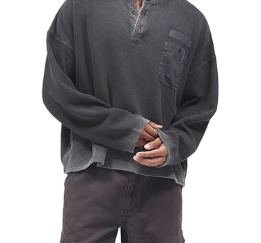 REPRESENT Maglia "Henley" BLACK Uomo 