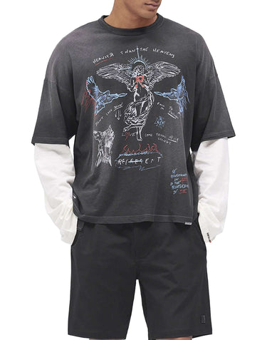 REPRESENT T-shirt "Heavier Than The Heavens" BLACK Uomo 