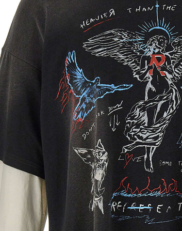 REPRESENT T-shirt "Heavier Than The Heavens" BLACK Uomo 