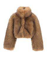 ROTATE "Faux fur crop jkt" BROWN Donna 