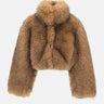 ROTATE "Faux fur crop jkt" BROWN Donna 