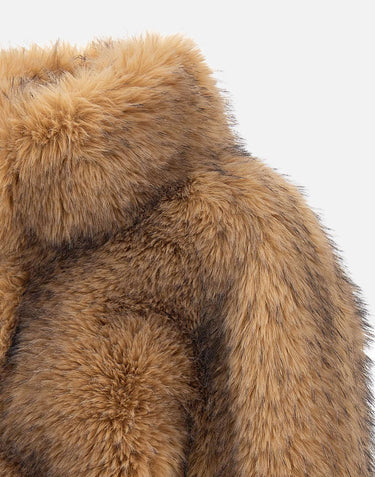 ROTATE "Faux fur crop jkt" BROWN Donna 