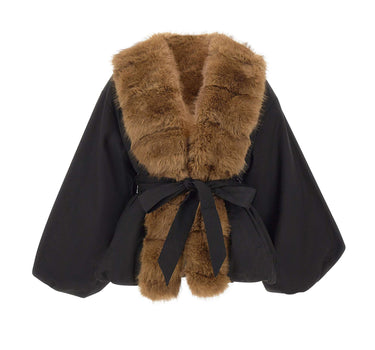 ROTATE BIRGER CHRISTENSEN Giacca con collo in ecopelliccia BLACK Donna 