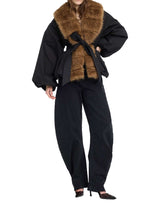 ROTATE Giacca con collo in ecopelliccia BLACK Donna 